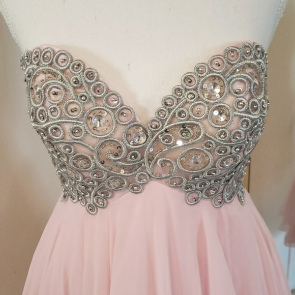 NWT Strapless Corset back pale pink Prom Dress S - Picture 4 of 15